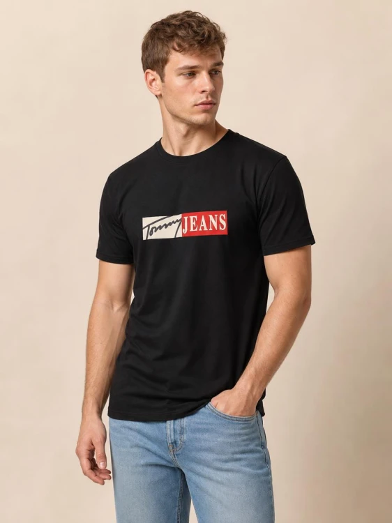 Koszulka Męska Tommy Jeans Czarna front