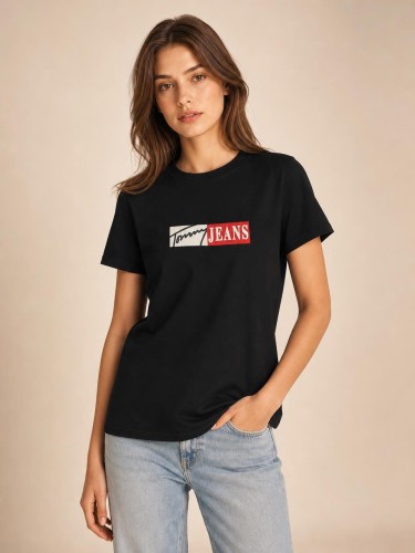 Koszulka Damska Tommy Jeans Czarna front