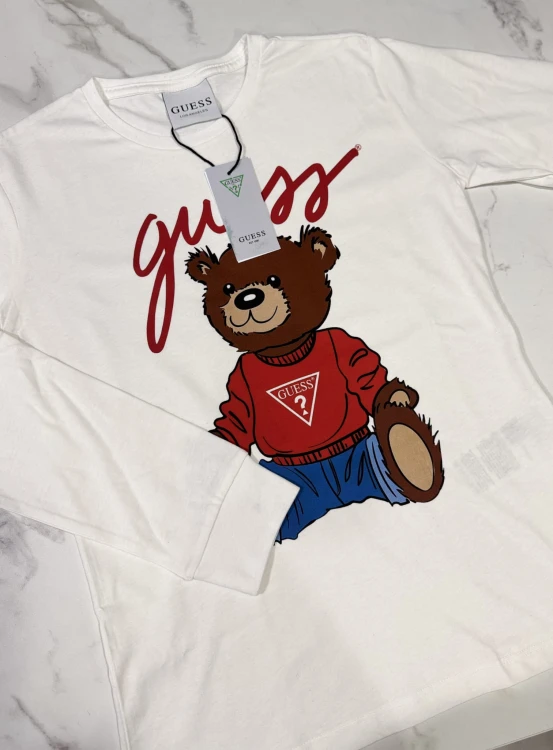 Koszulka Damska Guess Z Długim Rękawem Longsleeve Biała