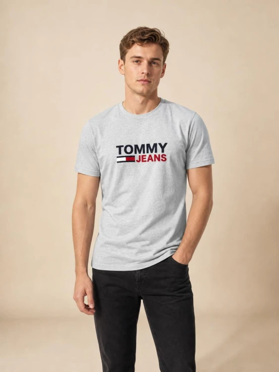 Koszulka Męska Tommy Jeans Szara front