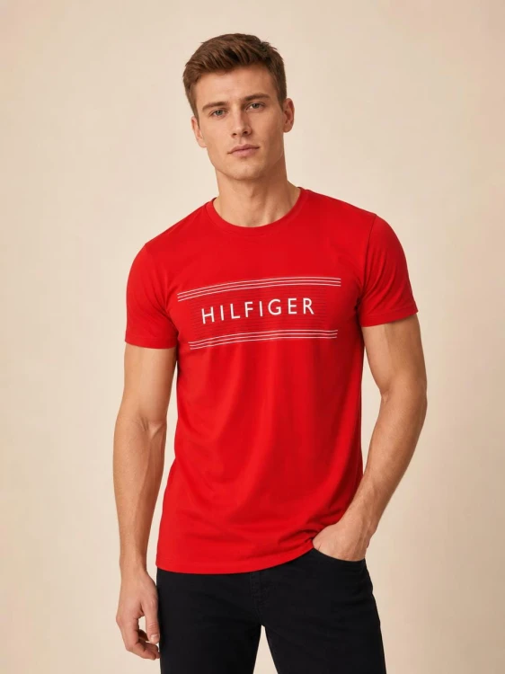 Koszulka Męska Tommy Hilfiger Czerwona front