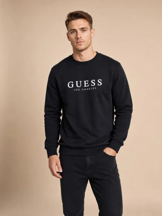 Bluza Guess Męska Czarna Bez Kaptura front