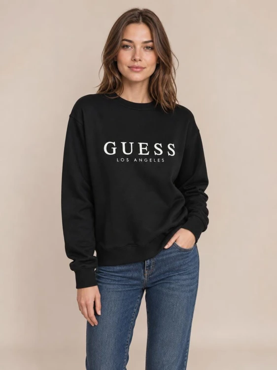 Bluza Damska Guess Czarna Bez Kaptura front
