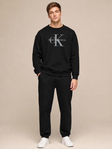 Bluza Calvin Klein Męska Bez Kaptura Czarna front