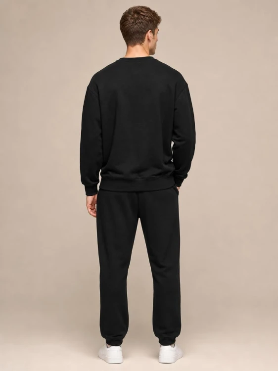 Bluza Calvin Klein Męska Bez Kaptura Czarna back