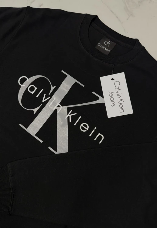 Bluza Calvin Klein Męska Bez Kaptura Czarna