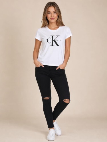 Koszulka Calvin Klein Damska Biała front