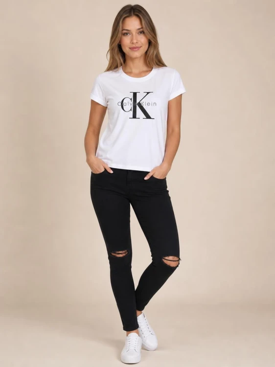 Koszulka Calvin Klein Damska Biała front
