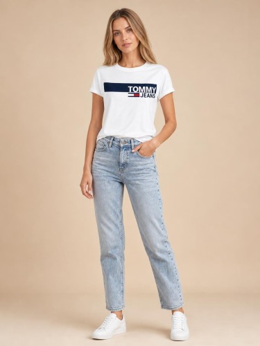Koszulka Damska Tommy Jeans Biała front