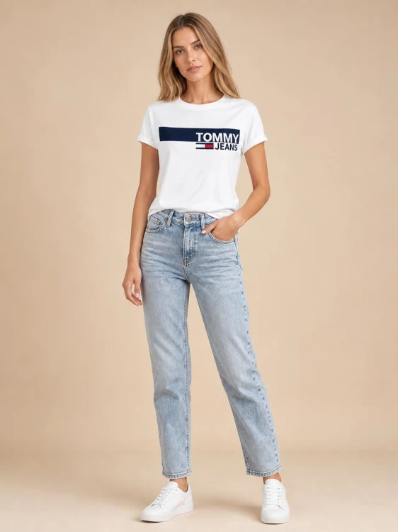 Koszulka Damska Tommy Jeans Biała front