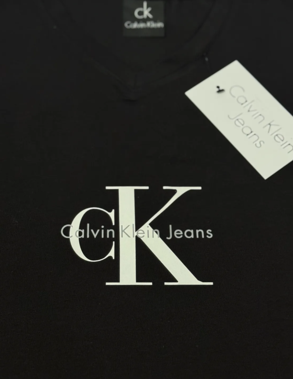 Koszulka Damska Calvin Klein Czarna Dekolt V