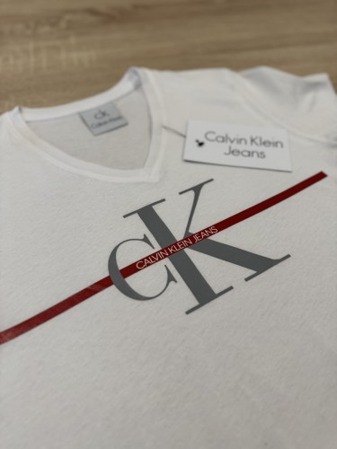 Koszulka Damska Calvin Klein Dekolt V Biała