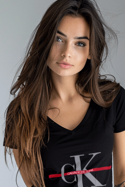 Koszulka Damska Calvin Klein Dekolt V Czarna