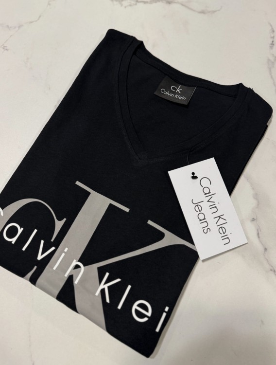 Koszulka Damska Calvin Klein Dekolt V Czarna