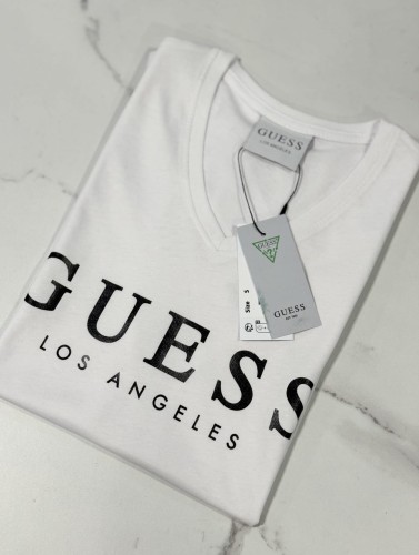 Koszulka Damska Guess Biała Dekolt V