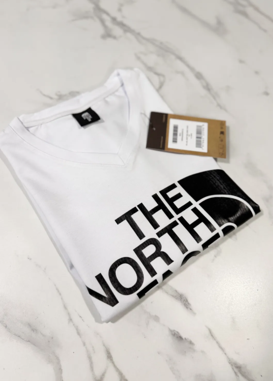 Koszulka Męska The North Face Biała Dekolt V