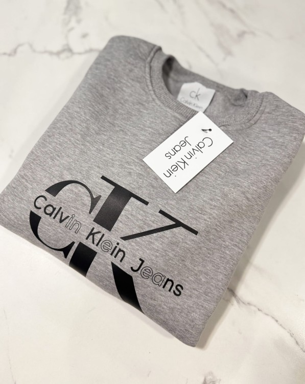 Bluza Damska Calvin Klein Szara bez kaptura