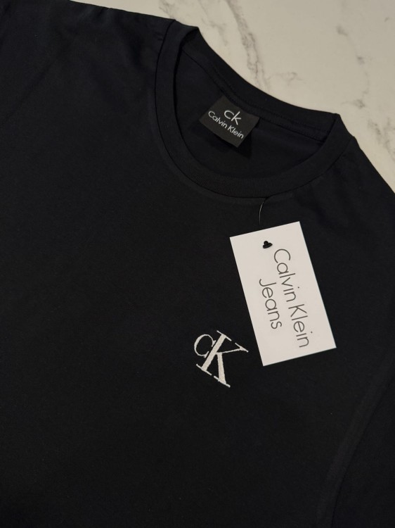 Koszulka Męska Calvin Klein Czarna Haft