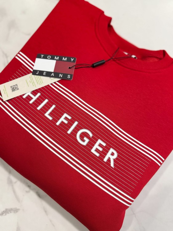 Bluza Męska Bez Kaptura Tommy Hilfiger Czerwona