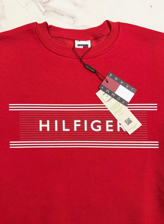 Bluza Męska Bez Kaptura Tommy Hilfiger Czerwona