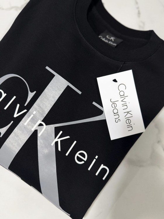 Bluza Calvin Klein Męska Bez Kaptura Czarna