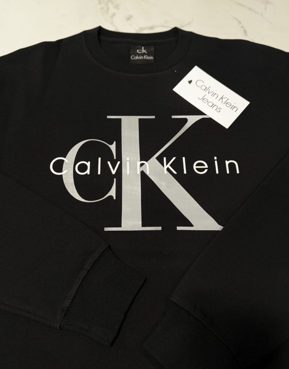 Bluza Calvin Klein Męska Bez Kaptura Czarna