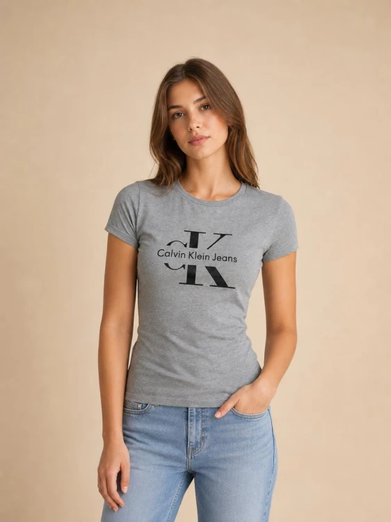Koszulka Damska Calvin Klein Szara front