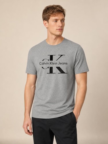 Koszulka Calvin Klein Męska Szara front