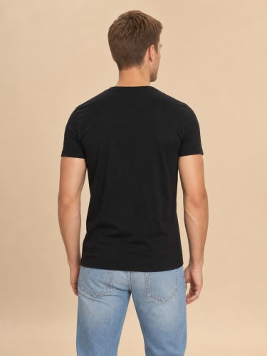 Koszulka Męska Calvin Klein Dekolt V Czarna back
