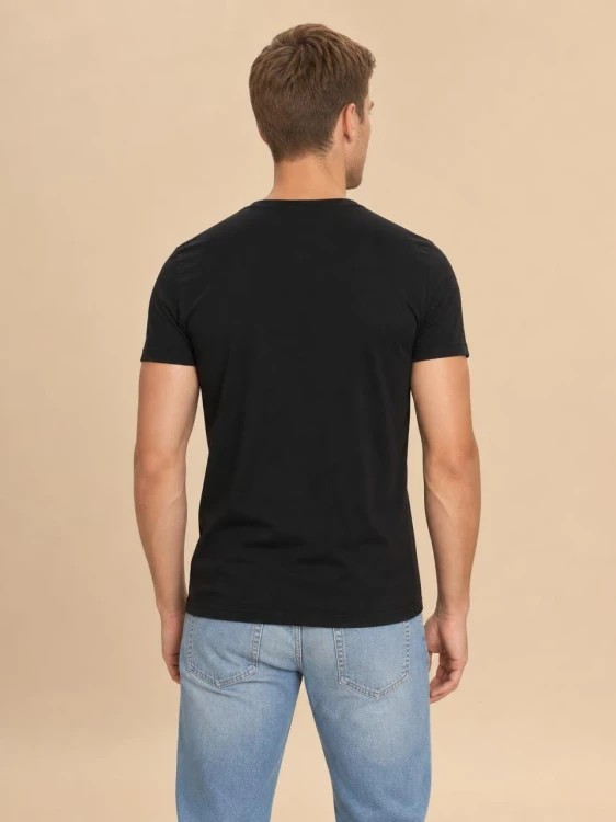 Koszulka Męska Calvin Klein Dekolt V Czarna back
