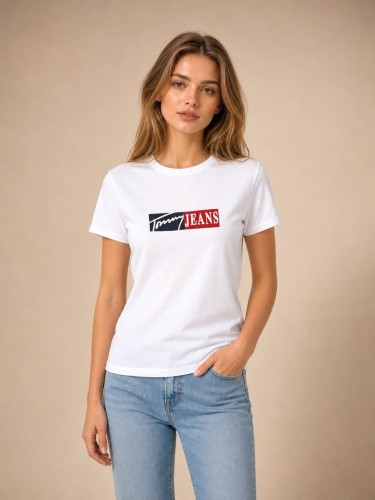 Koszulka Damska Tommy Jeans Biała front
