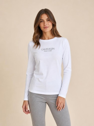 Koszulka Damska Calvin Klein Z Długim Rękawem Longsleeve Biała front