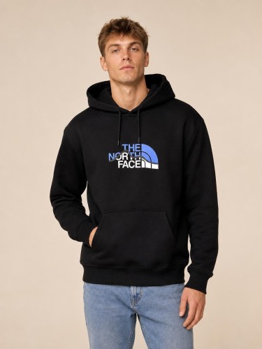 Bluza Męska The North Face Czarna Niebieskie logo front