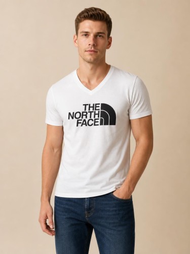 Koszulka Męska The North Face Biała Dekolt V front