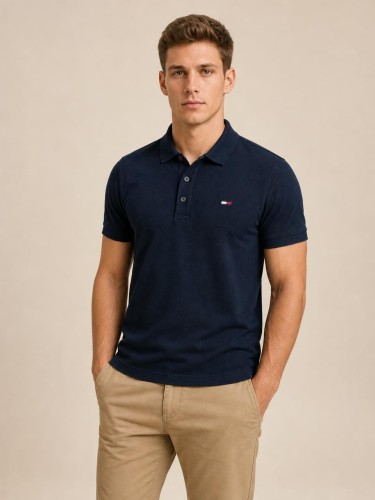 Koszulka POLO Męska Tommy Jeans Granatowa front