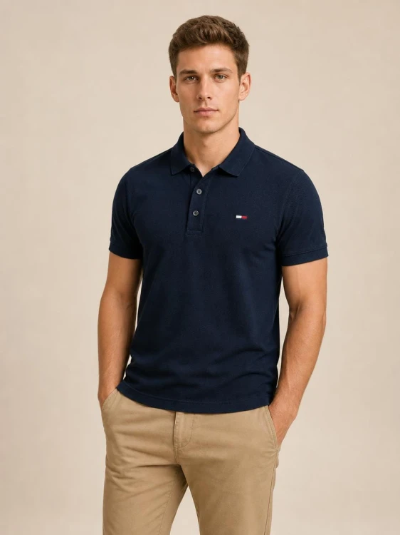 Koszulka POLO Męska Tommy Jeans Granatowa front
