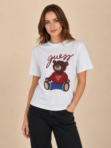 Koszulka Damska Guess Biała front