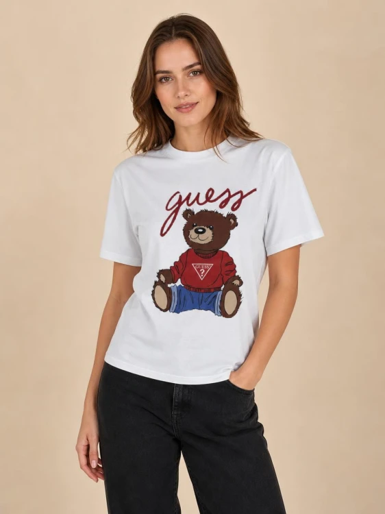 Koszulka Damska Guess Biała front